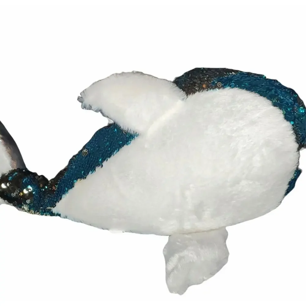 Dan Dee Collectors Choice Narwhal Whale 2 sided sequin sparkles Large plush